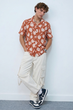 Rust Floral Shirt