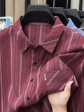 Maroon Heritage Vertical Stripe Regular Fit Office Shirt