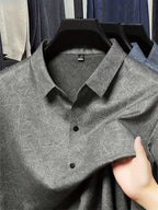 Ash Green Abstract Print Slim Fit Shirt