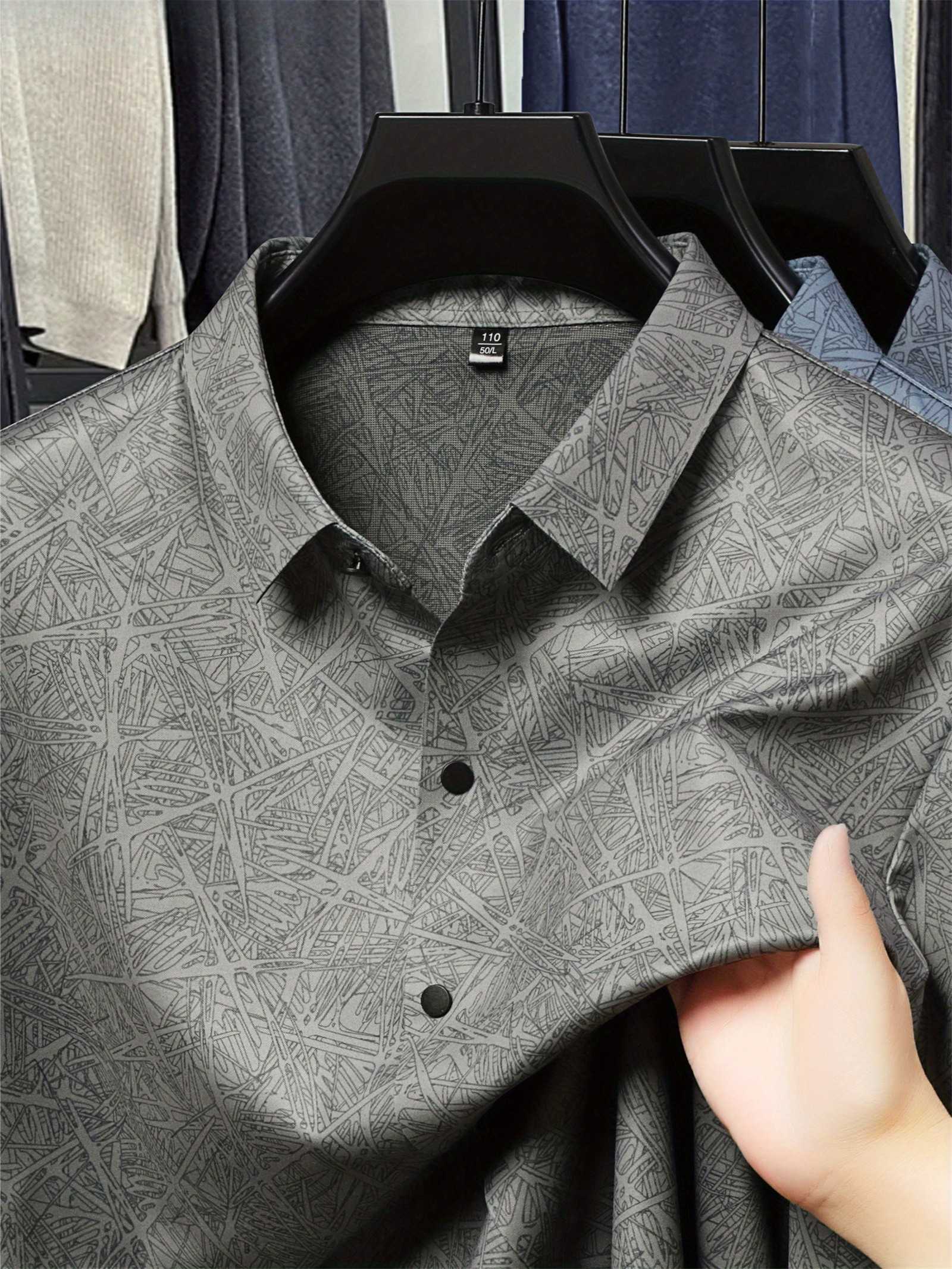 Ash Green Abstract Print Slim Fit Shirt