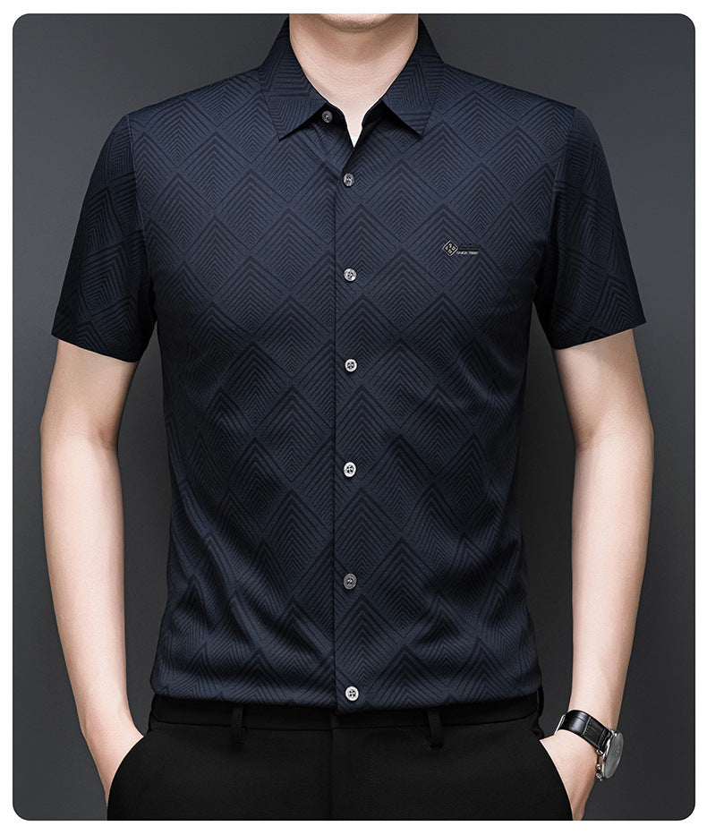 Royal Blue Regular Fit Office Wear Shirt