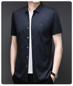 Royal Blue Regular Fit Office Wear Shirt