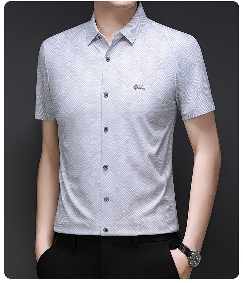 Crystal White Grid Regular Fit Office Wear Shirt