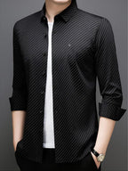 Midnight Pinstripe Regular Fit Office Shirt