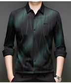 Black Greenly Stripe Office Wear Shirt